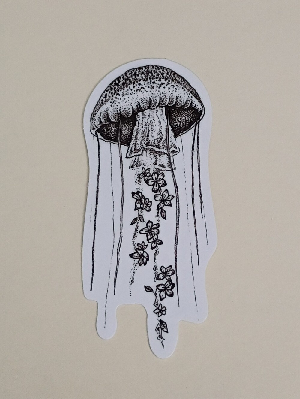 10/$10 Stickers Decal - Coastal Jellyfish Flowers Lines